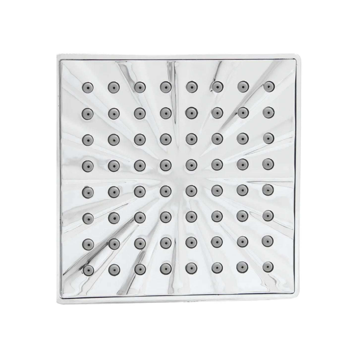 Regadera de ducha cuadrada cromada con boquillas de silicona antical y acabado espejo estilo lluvia para baño