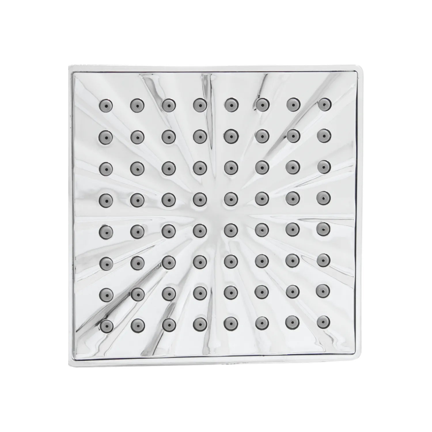 Regadera de ducha cuadrada cromada con boquillas de silicona antical y acabado espejo estilo lluvia para baño
