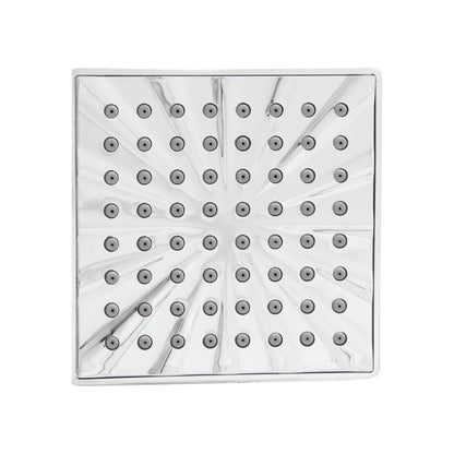 Regadera de ducha cuadrada cromada con boquillas de silicona antical y acabado espejo estilo lluvia para baño