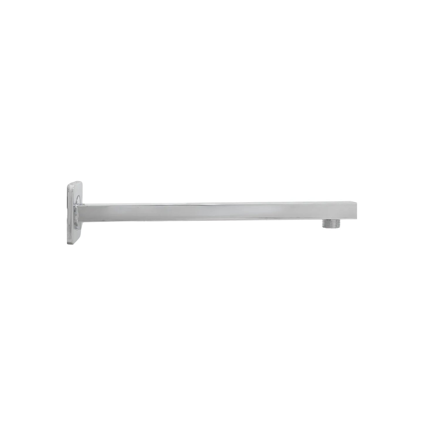 Brazo de ducha cuadrado de pared con acabado cromado para instalaciones de baño modernas