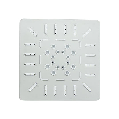 Regadera de ducha cuadrada 4 pulgadas ABS gris con múltiples chorros de agua para un baño moderno y eficiente.