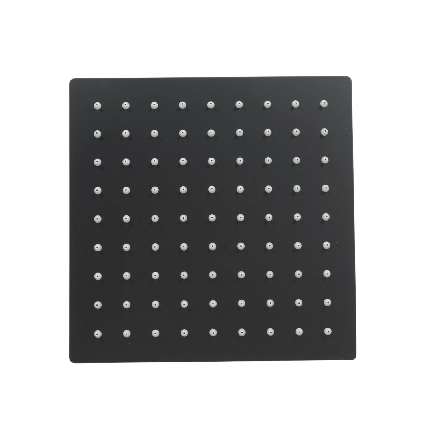 Regadera cuadrada 8" acero inoxidable negro mate con boquillas autolimpiables para ducha