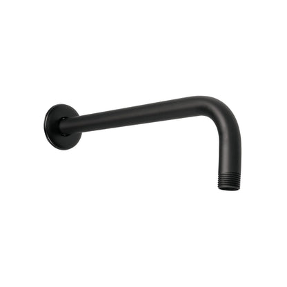 Brazo de regadera curvo negro mate 40 cm, extensión para cabezal de ducha de baño