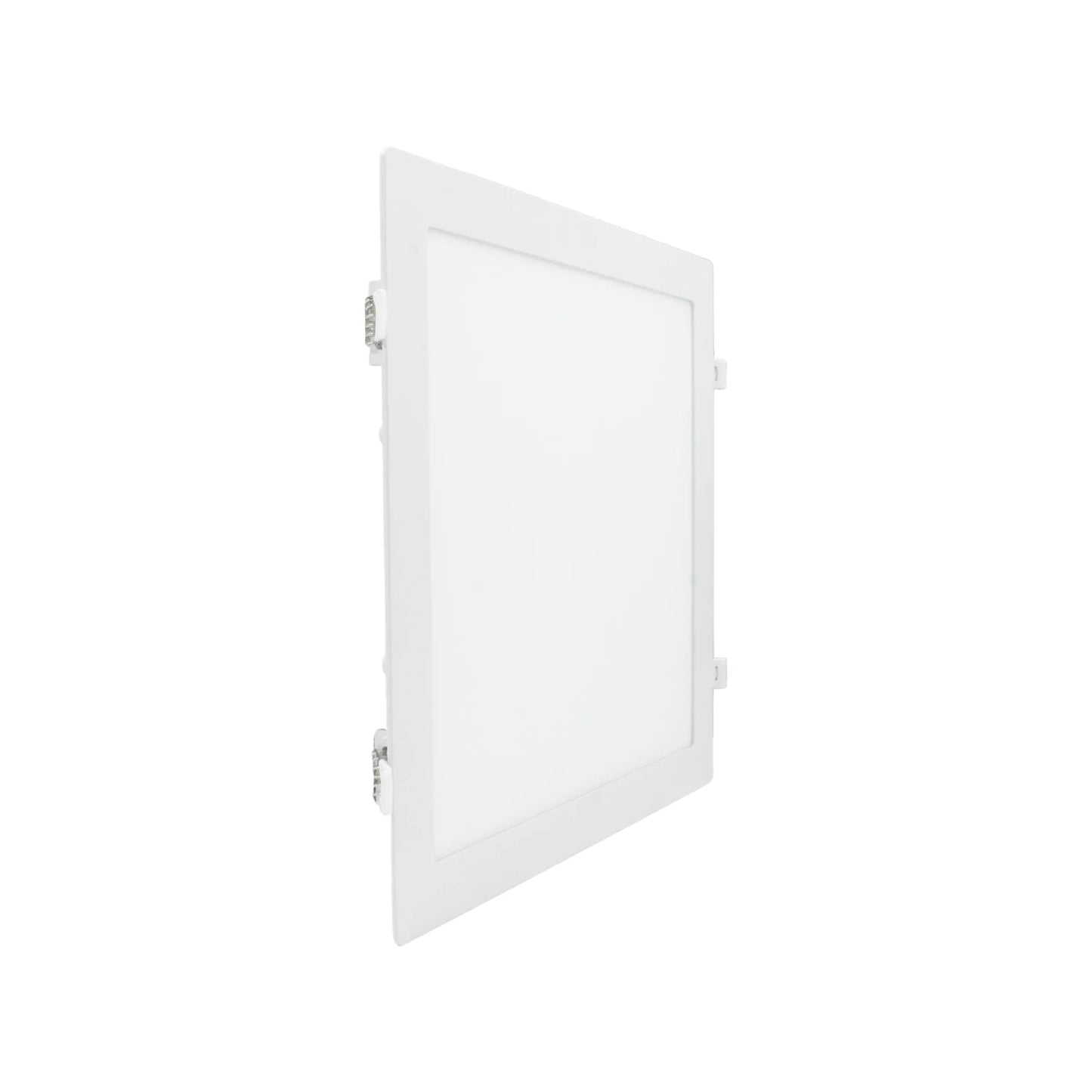 Panel LED cuadrado blanco empotrable con clips de sujeción para techo