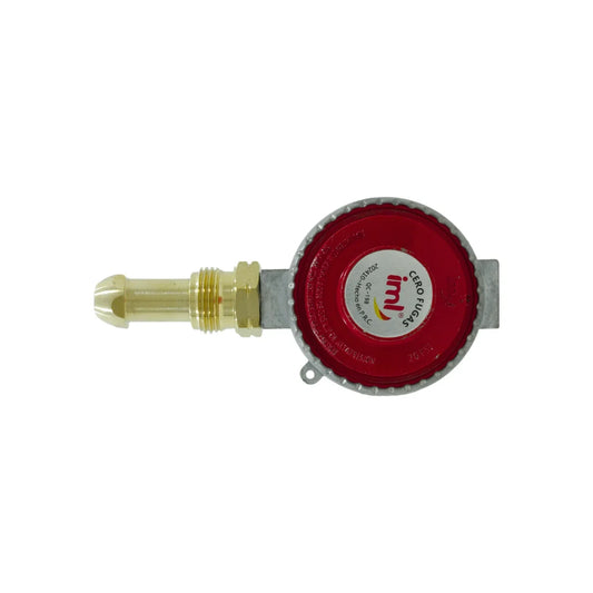 Regulador de gas Iml de alta presión rojo con punta de latón para tanque, CERO FUGAS, 20 PSI