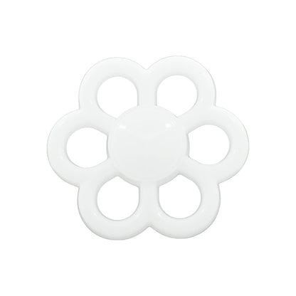 Lámpara LED blanca con diseño floral de seis pétalos para iluminación decorativa moderna.