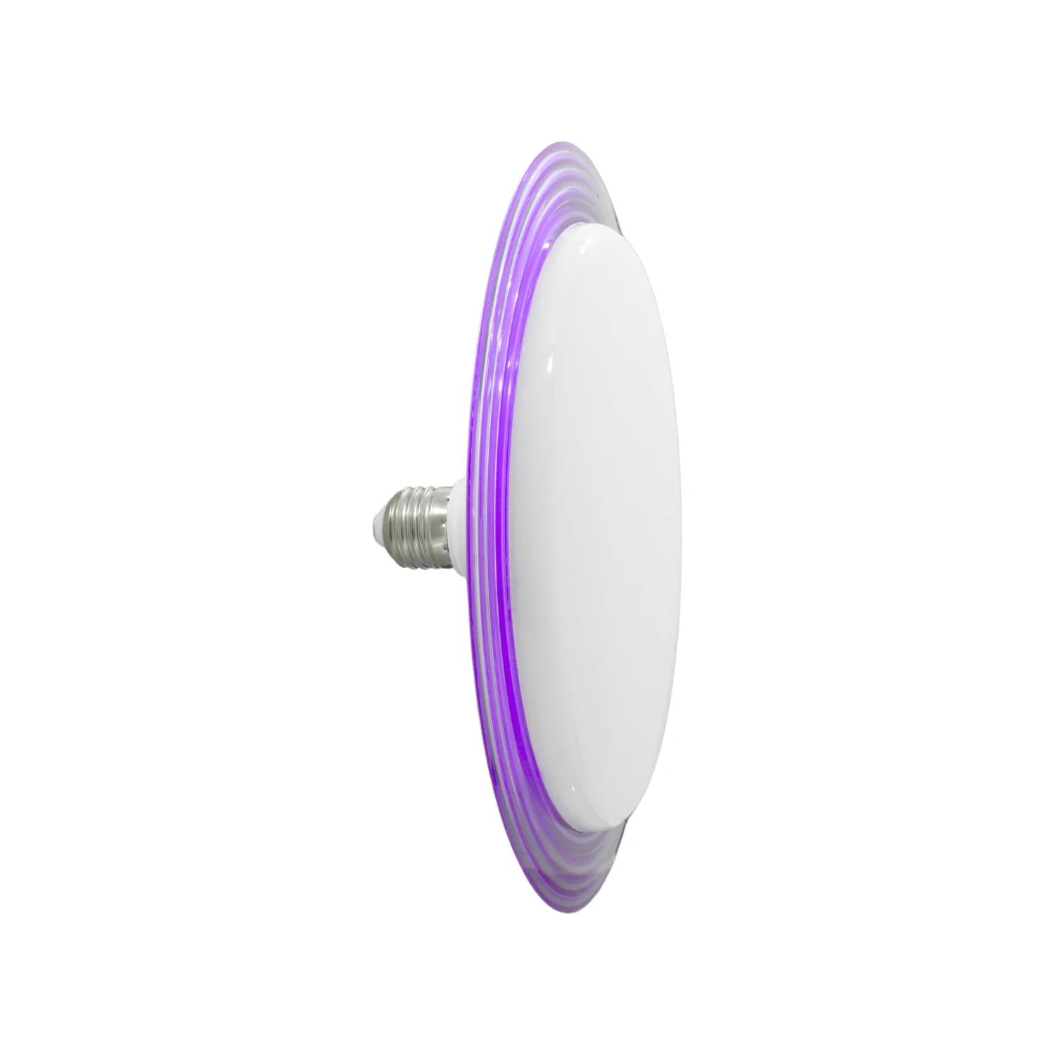 Lámpara LED tipo ovni 40W redonda blanca con aro violeta y base E27 para iluminación