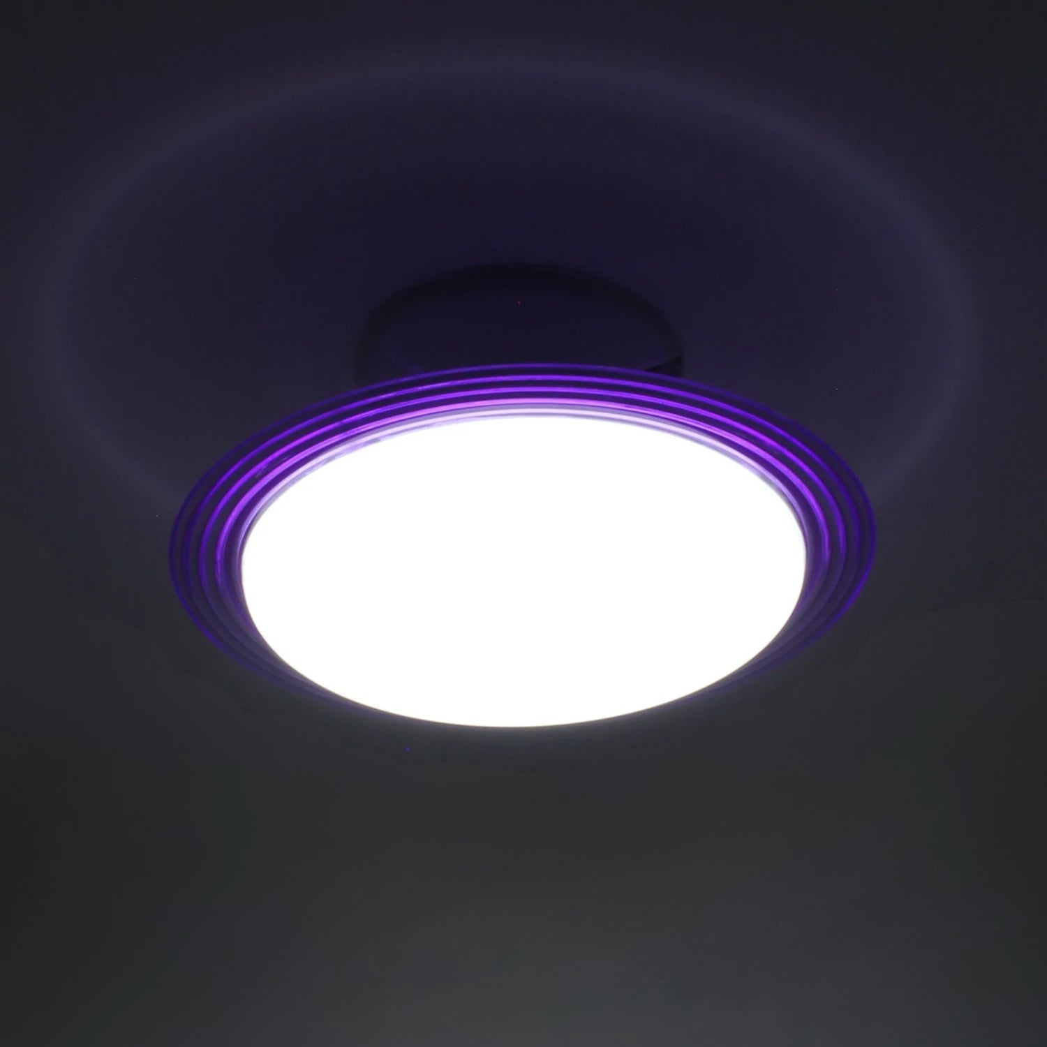 Lámpara LED de techo tipo ovni redonda 40W con aro morado, luz blanca brillante para iluminación interior
