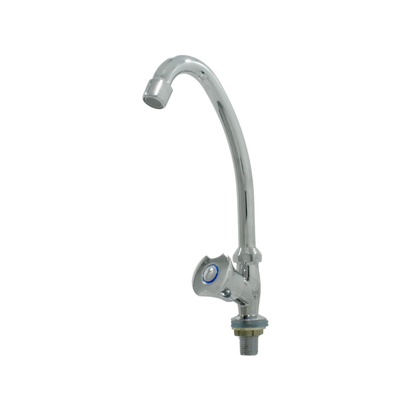 Llave de agua monomando cromada para fregadero o lavabo, caño alto tipo cuello de ganso, IML