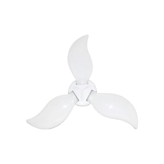 Lámpara LED blanca de 45W con 3 aspas plegables, luz brillante para taller o almacén.