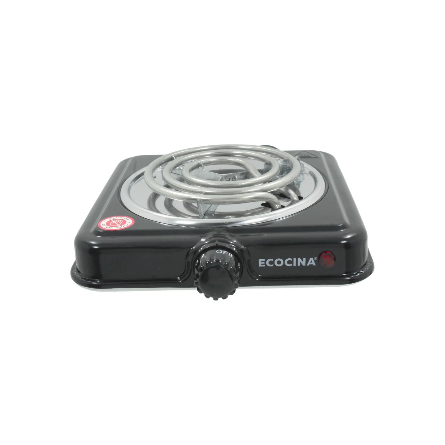 Parrilla eléctrica ECOCINA de 1 quemador individual, color negro, con control de temperatura para cocina portátil