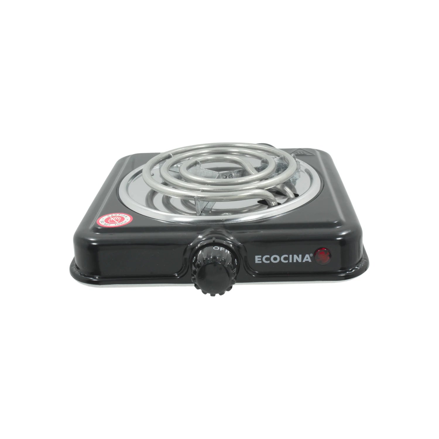 Parrilla eléctrica ECOCINA de 1 quemador individual, color negro, con control de temperatura para cocina portátil