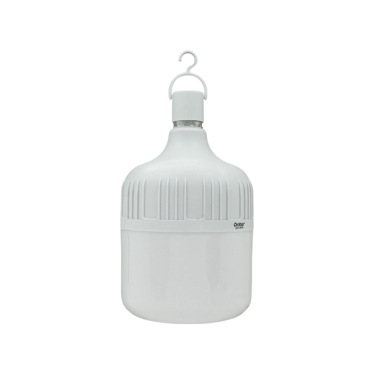 Lámpara recargable LED blanca tipo bulbo Orobar con gancho para emergencia LED-18EMP