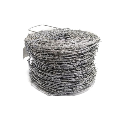 Rollo de alambre de púas galvanizado calibre 15.5 para cercas de seguridad y protección perimetral