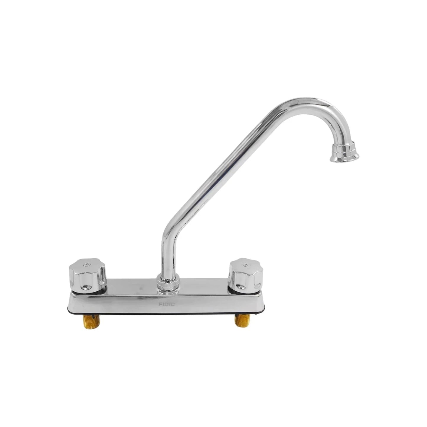 Mezcladora de cocina FIDIC cromada 8 pulgadas, con doble manija y cuello de ganso