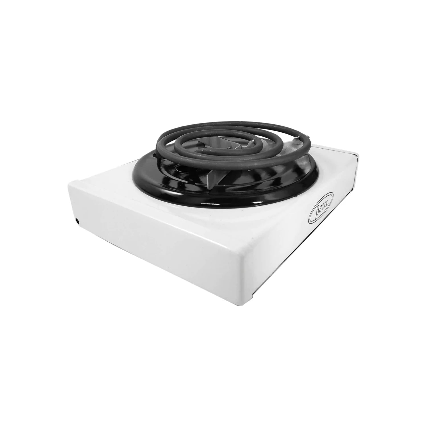 Parrilla eléctrica Beta de 1 quemador, color blanco, resistencia en espiral para cocina portátil o camping.