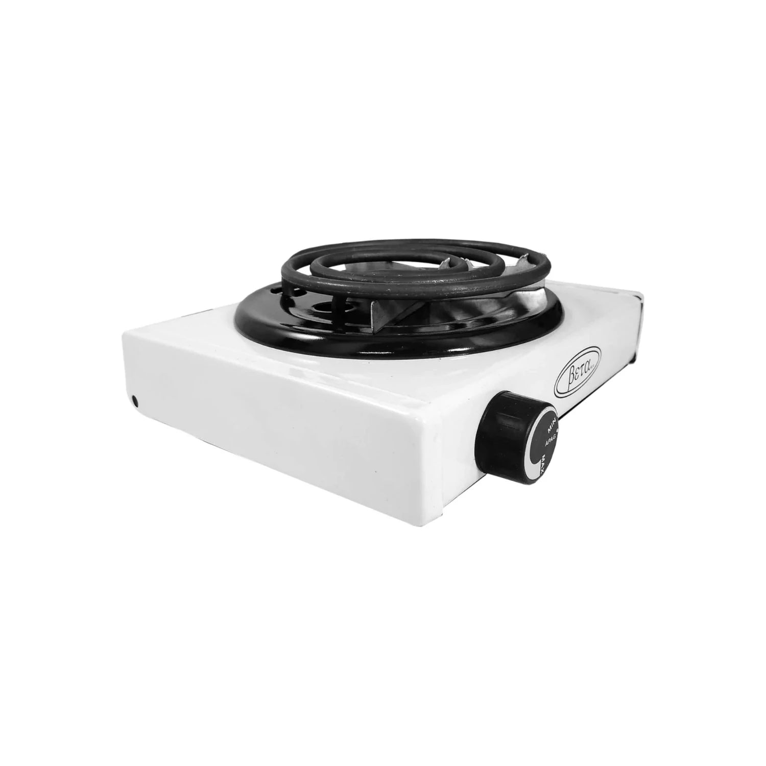 Parrilla eléctrica Beta blanca de 1 quemador, estufa portátil con control de temperatura ajustable