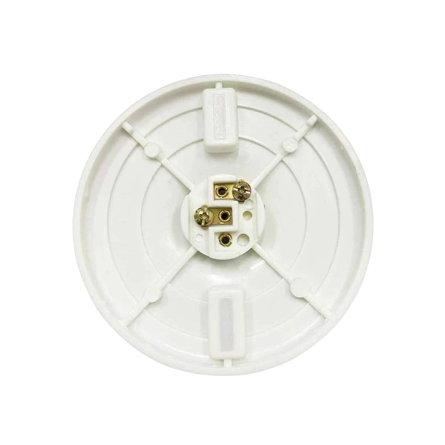 Socket eléctrico redondo blanco de baquelita con terminales de tornillo para conexión de cableado