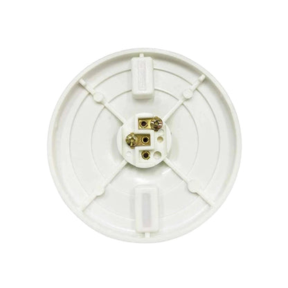 Socket eléctrico redondo blanco de baquelita con terminales de tornillo para conexión de cableado