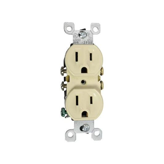 Contacto dúplex marfil con conexión a tierra 15A 125V