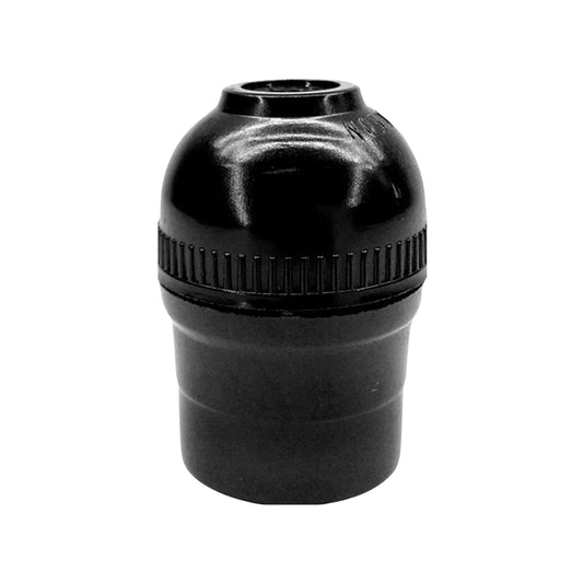 Socket sencillo negro de baquelita para foco, base portalámparas rosca estándar