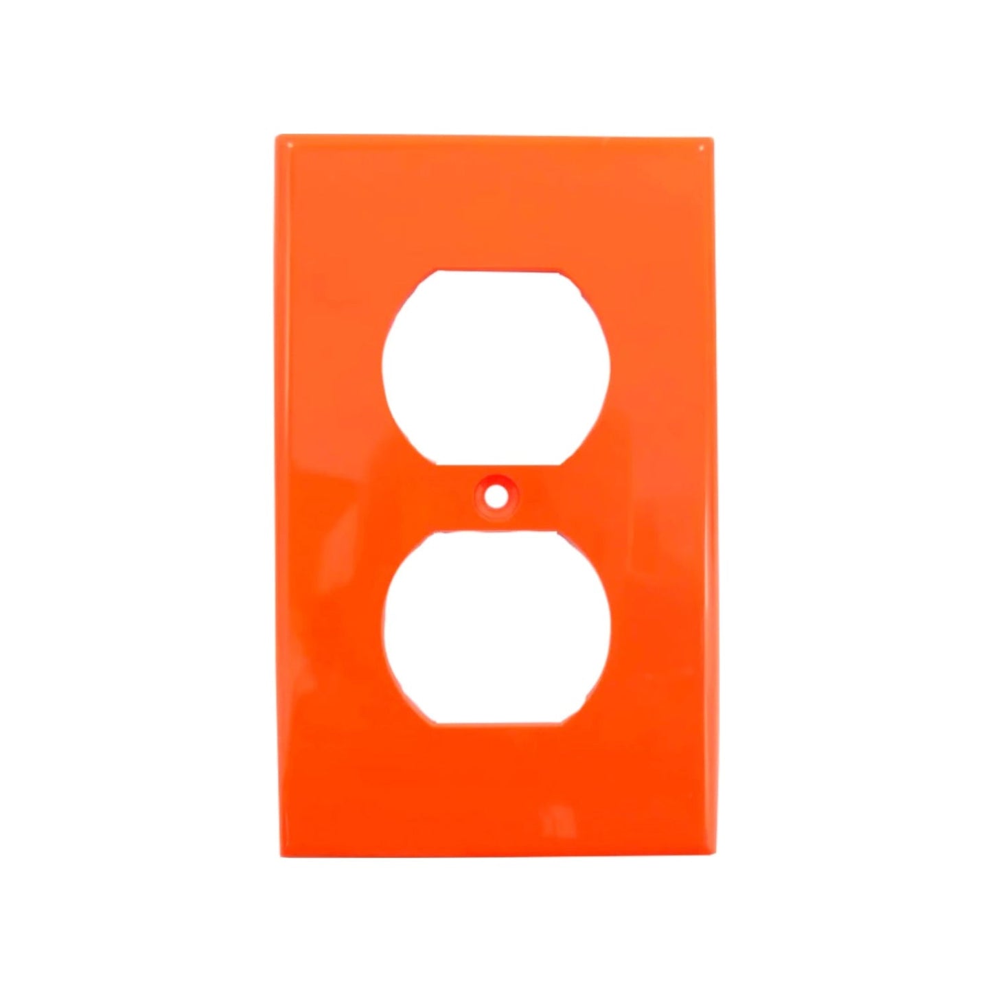 Placa dúplex naranja brillante para tomacorriente eléctrico, cubierta de pared de ferretería