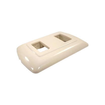 Placa eléctrica de pared marfil con 2 ventanas para interruptores o tomacorrientes