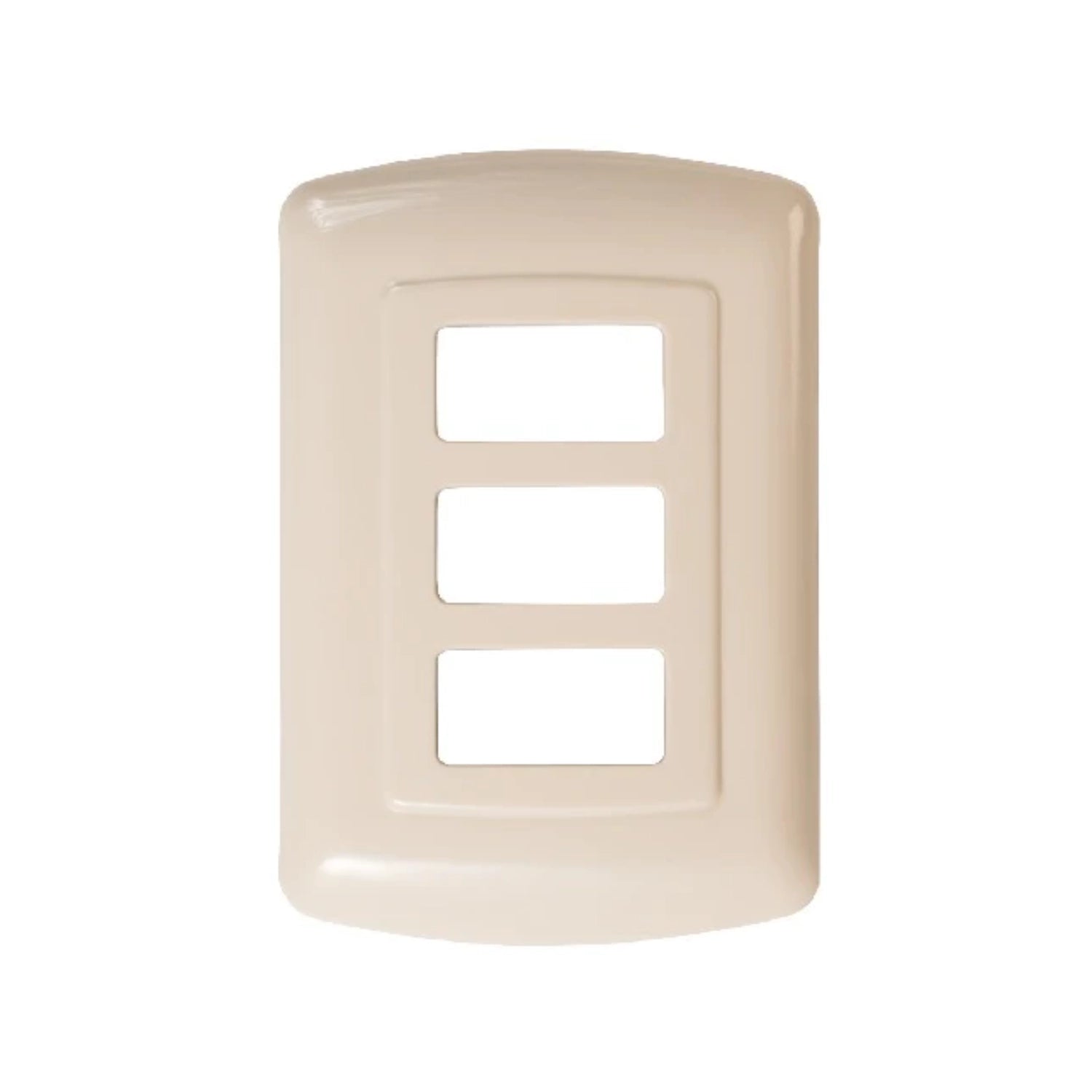 Placa 3 ventanas Yeilite Venecia marfil para módulos eléctricos