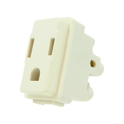 Contacto eléctrico doble aterrizado marfil para instalaciones residenciales