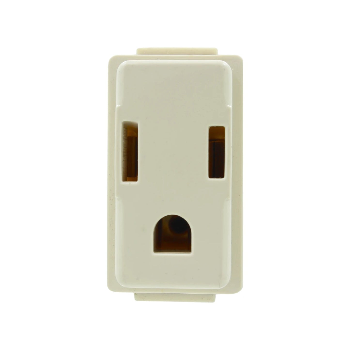 Contacto eléctrico aterrizado marfil, enchufe de pared sencillo de 3 polos para instalaciones seguras