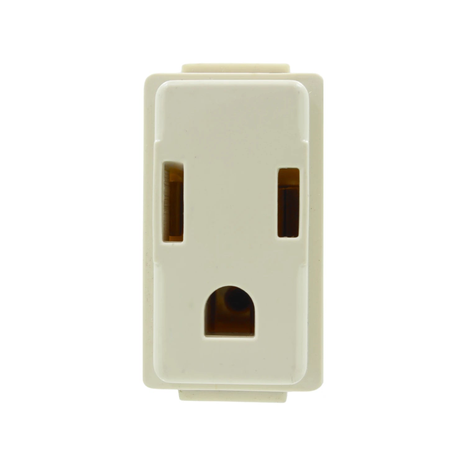 Contacto eléctrico aterrizado marfil, enchufe de pared sencillo de 3 polos para instalaciones seguras