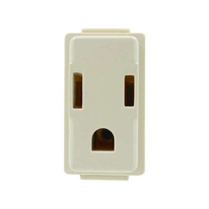 Contacto eléctrico aterrizado marfil, enchufe de pared sencillo de 3 polos para instalaciones seguras