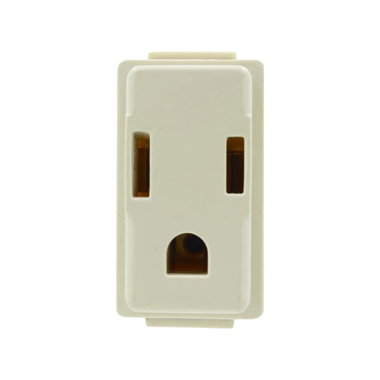 Contacto eléctrico aterrizado marfil, enchufe de pared sencillo de 3 polos para instalaciones seguras