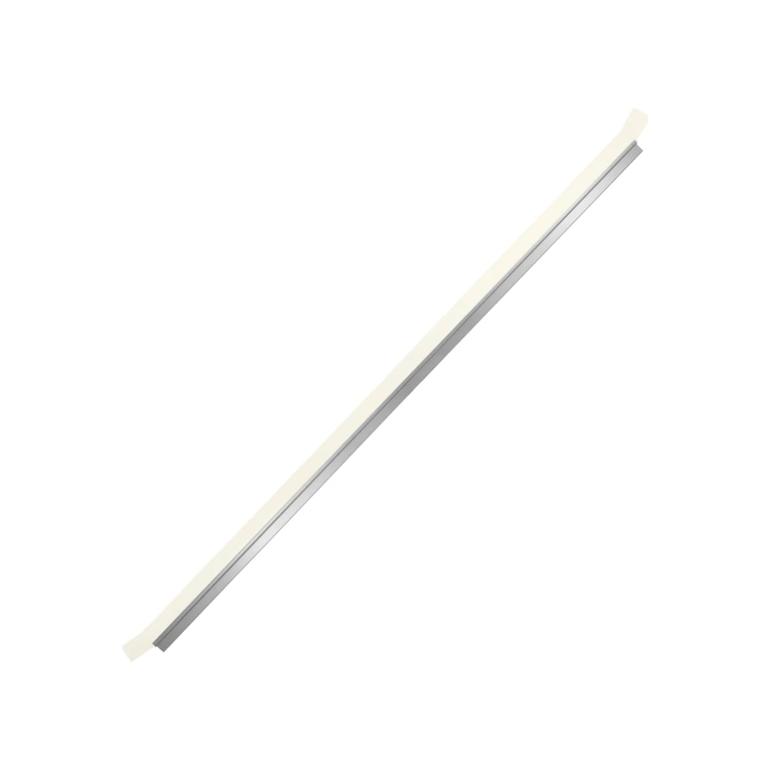 Guardapolvo para puerta con perfil de aluminio y tira flexible blanca, ideal para sellado inferior contra polvo y corrientes.