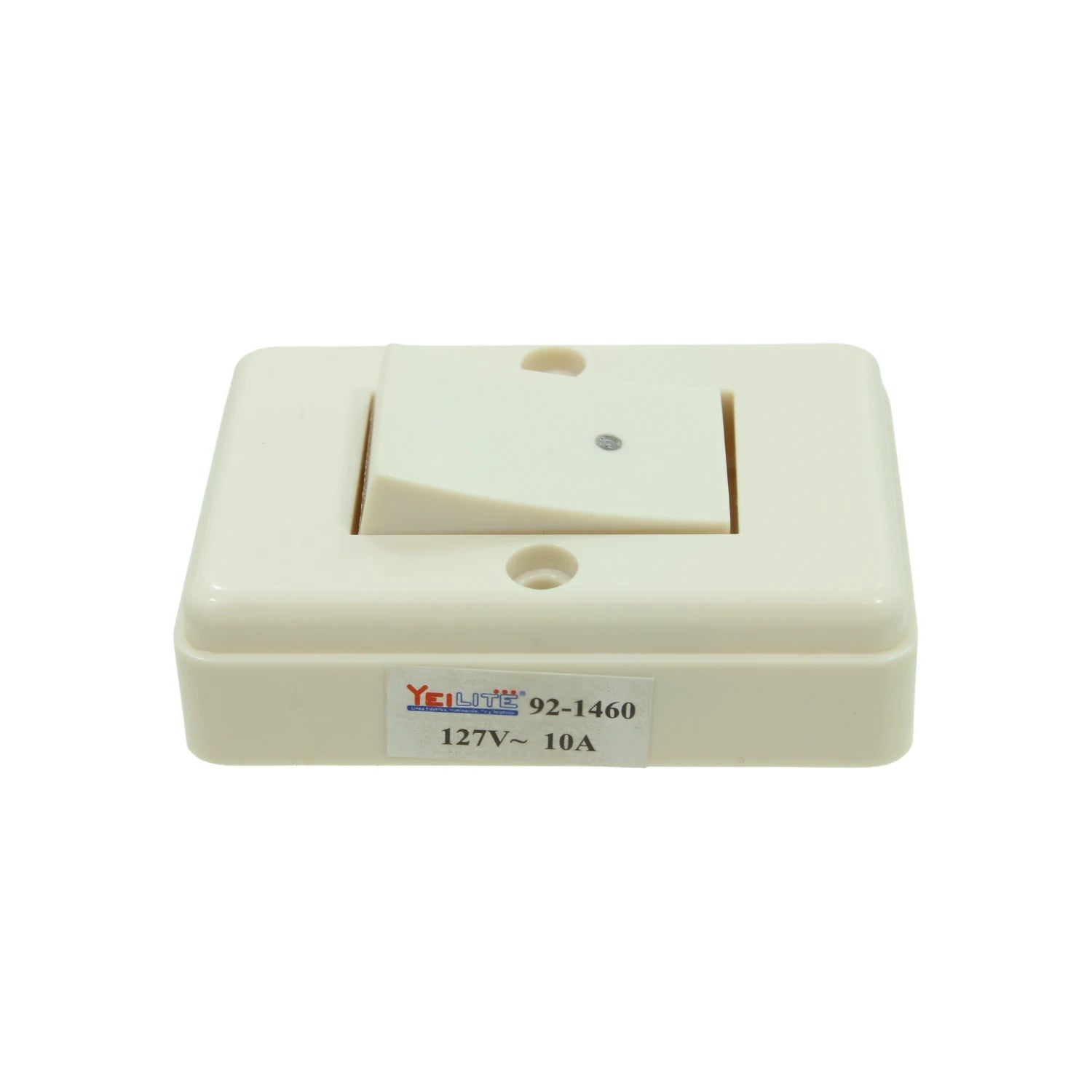 Apagador visible plano Yeilite 92-1460 crema, interruptor eléctrico 127V 10A para superficie