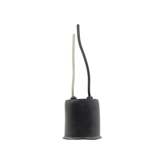 Socket para intemperie negro con cables para conexiones eléctricas seguras en exteriores