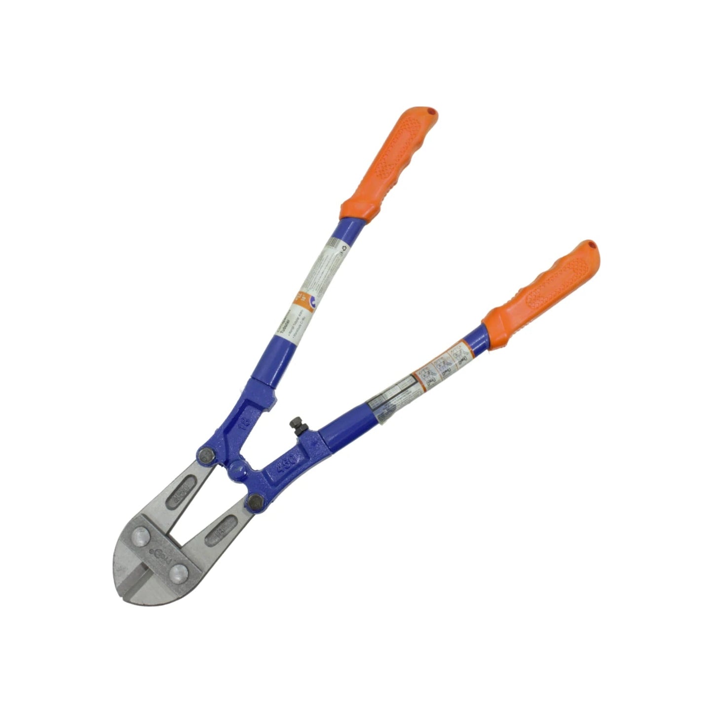 Corta perno Prax Tools 18" (45cm) azul con mangos naranjas para cortar pernos, varillas y cadenas