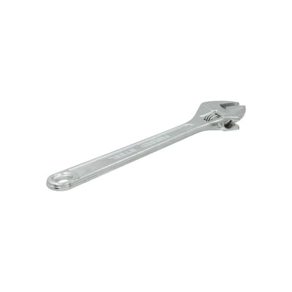 Llave ajustable tipo perico de acero forjado cromado, herramienta manual para mecánica y ferretería.