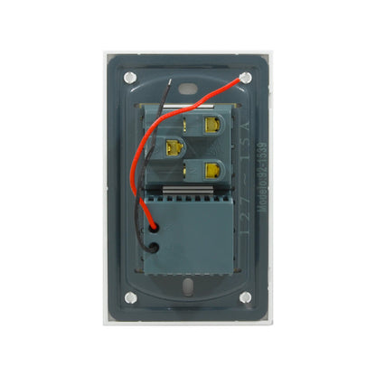 Módulo eléctrico trasero gris 127V 15A con conexiones para cables rojo y negro 92-1539