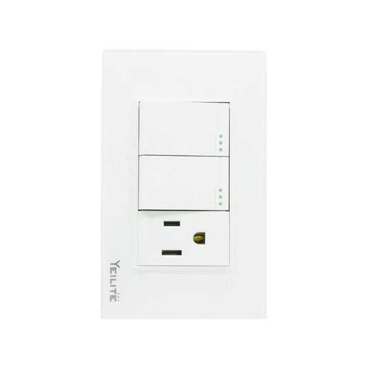Placa 2 apagador /1 contacto cristal Yeilite 921538 sicilia