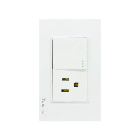 Placa 1 apagador escalera /1 contacto cristal Yeilite 921534 sicilia