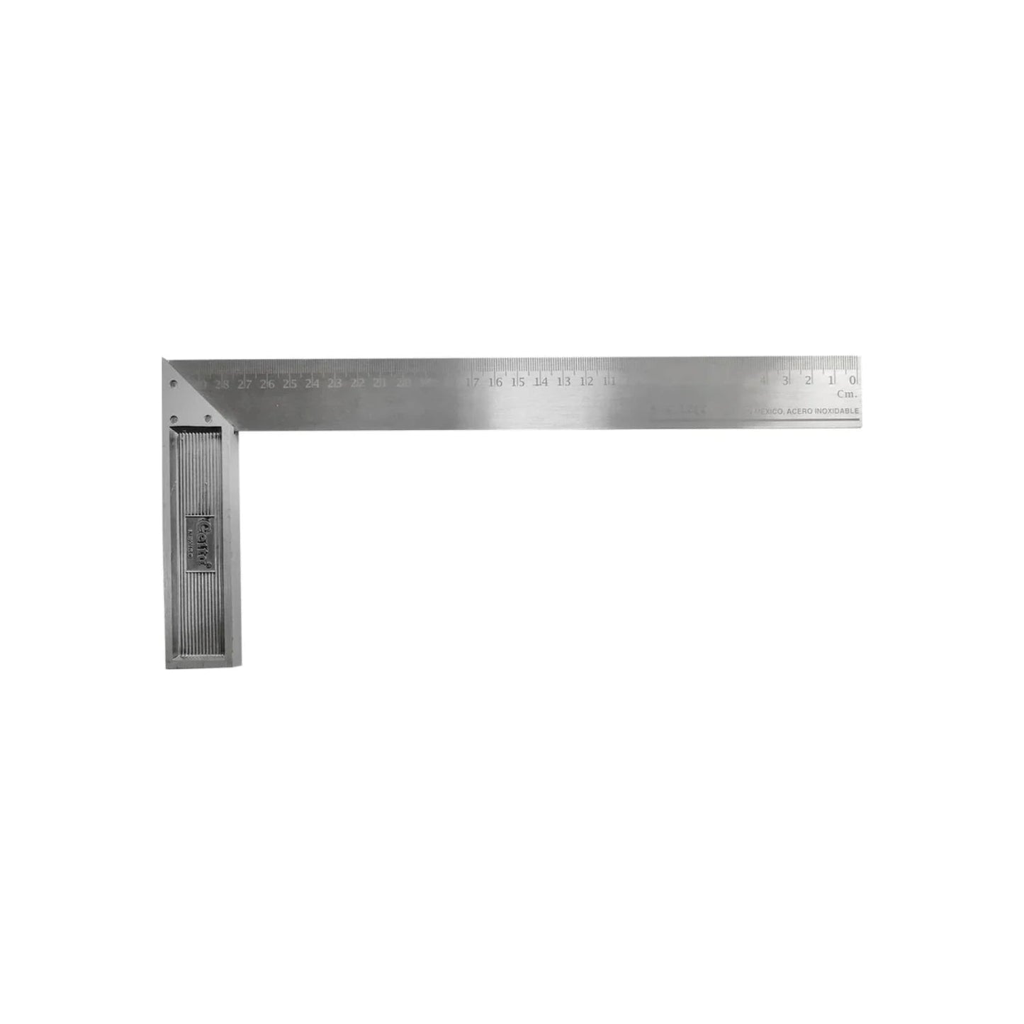 Escuadra Celta de acero inoxidable de 12 pulgadas (30cm) con graduación métrica. Herramienta de medición para carpintería.