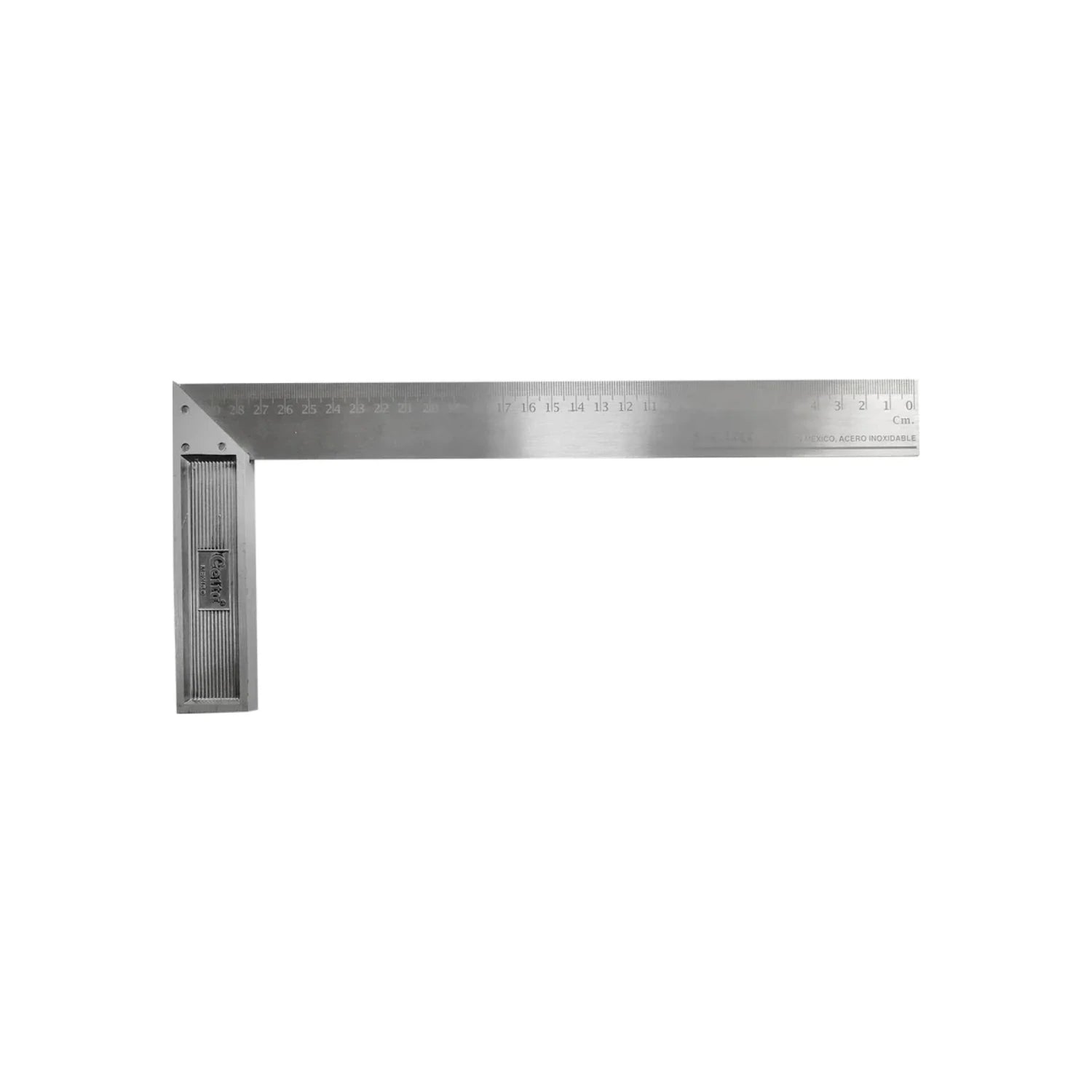 Escuadra Celta de acero inoxidable de 12 pulgadas (30cm) con graduación métrica. Herramienta de medición para carpintería.