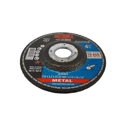 Disco de corte Austromex Easy-Cut 4 1/2" para metal, modelo 2006, 13300 RPM, ideal para amoladora