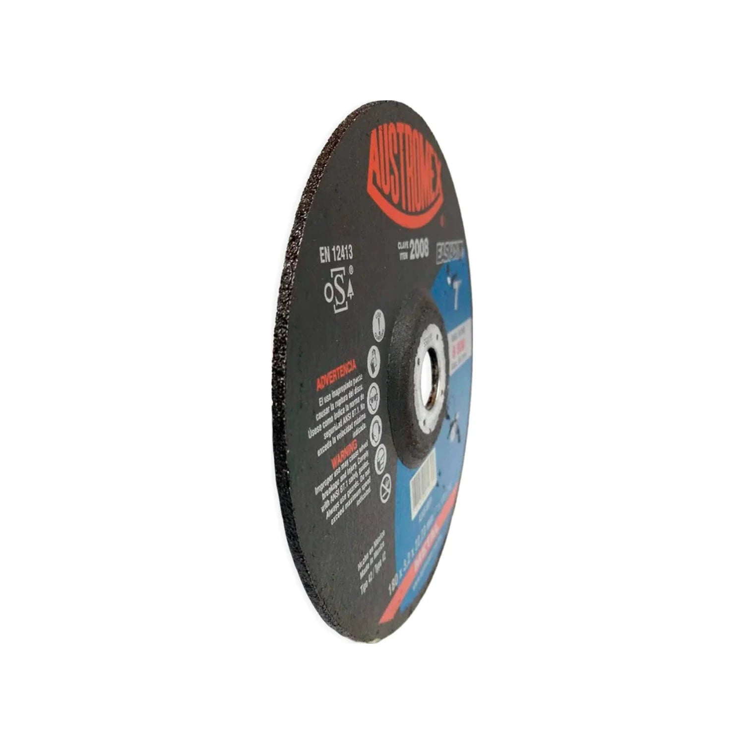 Disco de corte para metal Austromex 2008 negro, 7 pulgadas (180mm), para amoladora angular