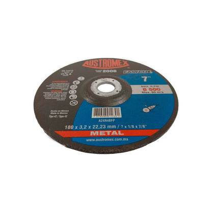 Disco de corte AUSTROMEX 2008 Easy Cut para metal 7 pulgadas x 1/8" (180x3.2mm), 8500 RPM