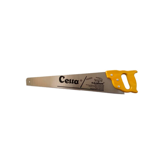 Serrote Celta Caiman de 22 pulgadas 8 pts para madera, hoja de acero profesional y mango ergonómico amarillo