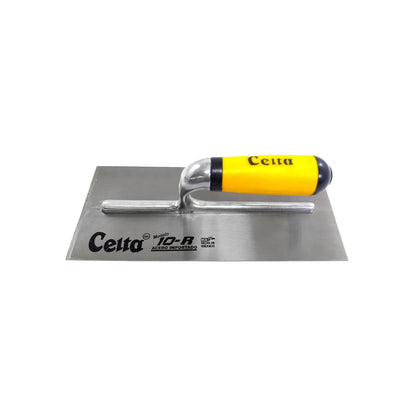 Llana lisa de acero Celta 10-R con mango ergonómico amarillo para construcción y acabados