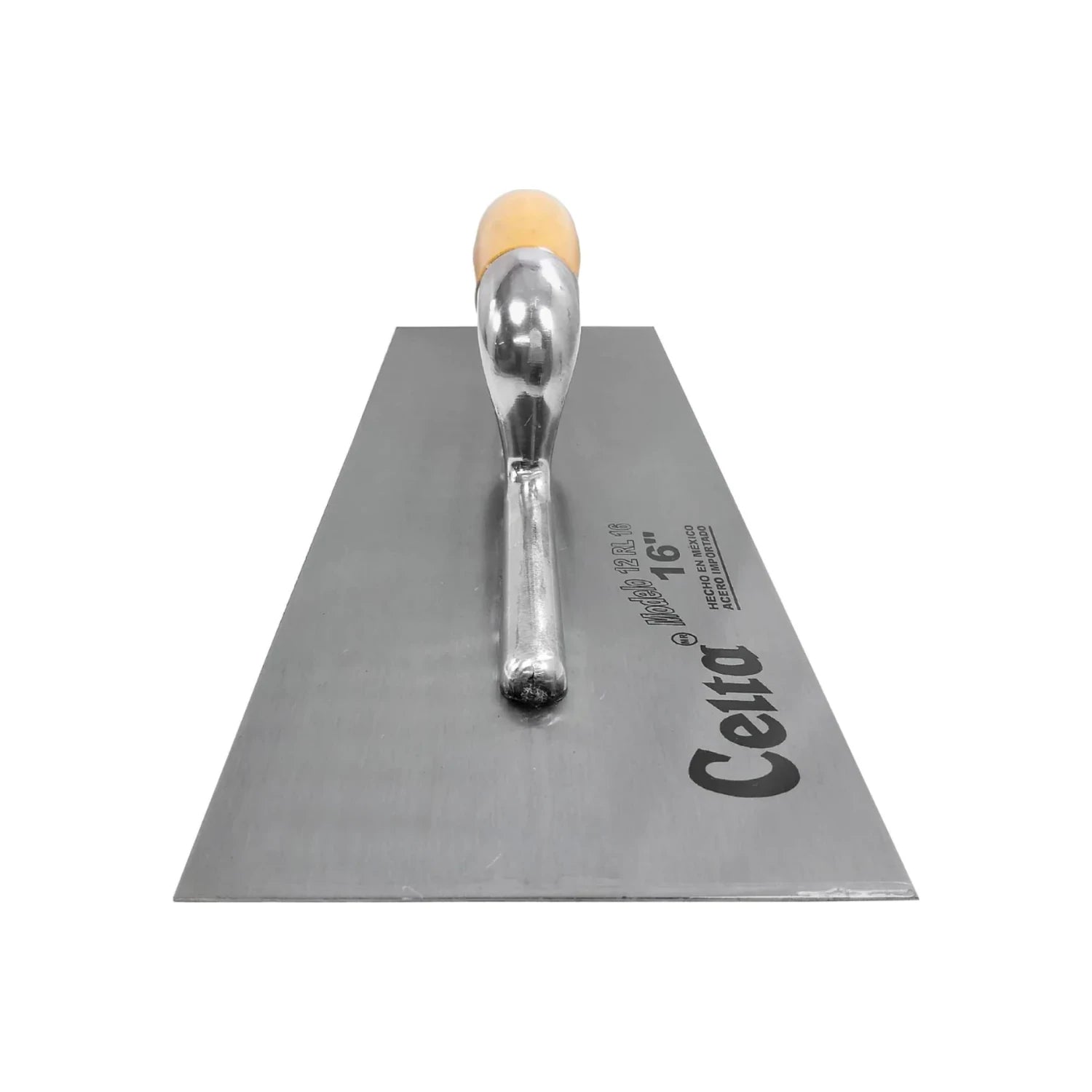 Llana lisa Celta 16 pulgadas de acero importado con mango de madera para albañilería y acabado de superficies