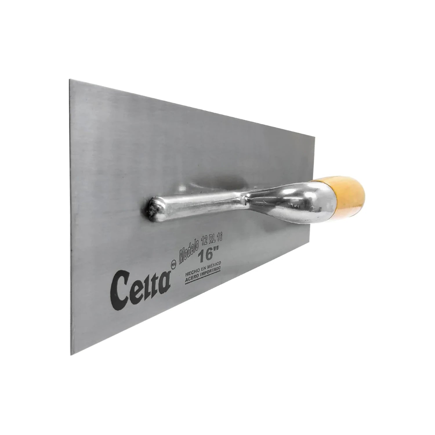 Llana lisa Celta de 16 pulgadas con mango de madera para acabados en albañilería profesional